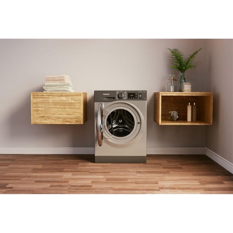 Hotpoint Washing machine Freestanding NM11 844 GC A UK N Graphite Front loader B Lifestyle frontal open