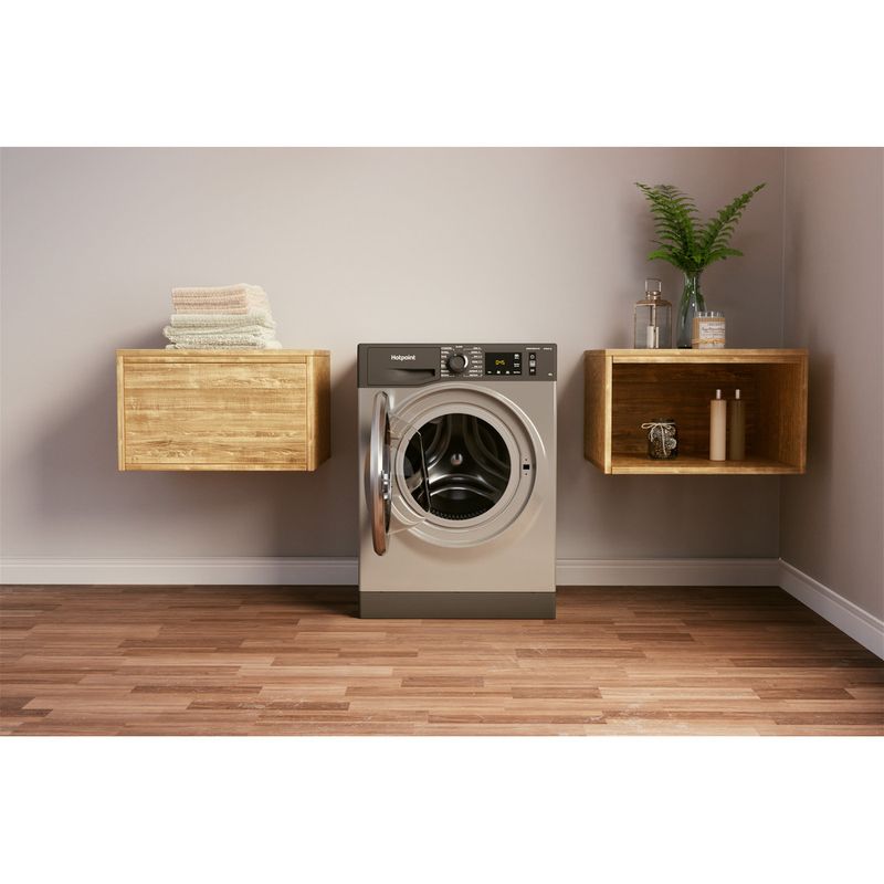 Hotpoint-Washing-machine-Freestanding-NM11-844-GC-A-UK-N-Graphite-Front-loader-B-Lifestyle-frontal-open