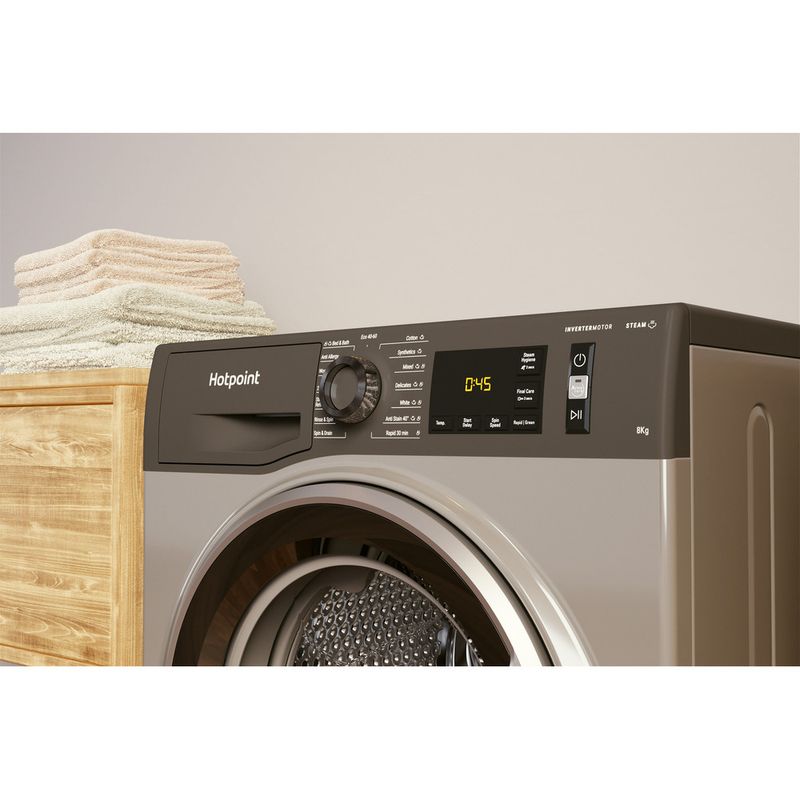 Hotpoint Washing machine Freestanding NM11 844 GC A UK N Graphite Front loader B Lifestyle control panel