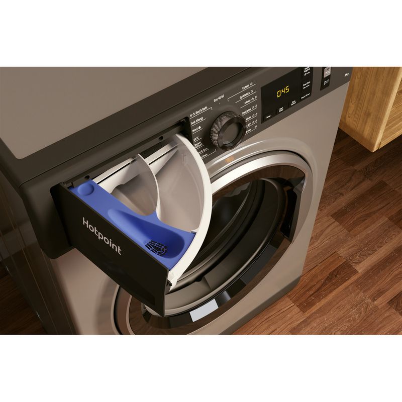 Hotpoint Washing machine Freestanding NM11 844 GC A UK N Graphite Front loader B Drawer