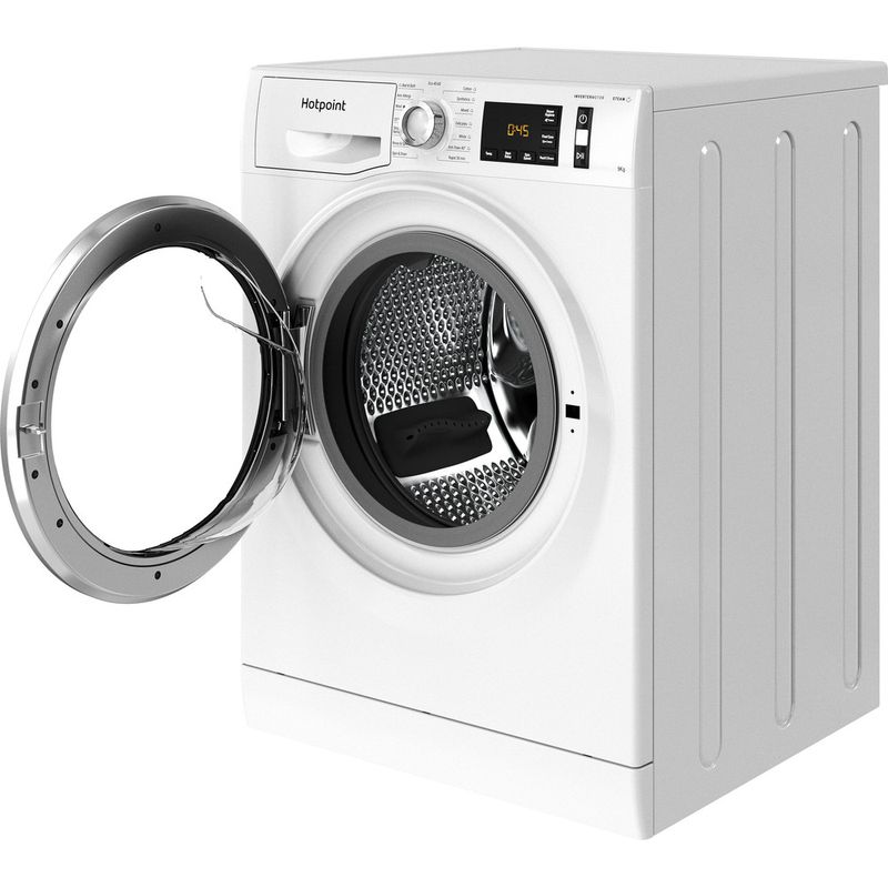 Hotpoint Washing machine Freestanding NM11 945 WS A UK N White Front loader B Perspective open