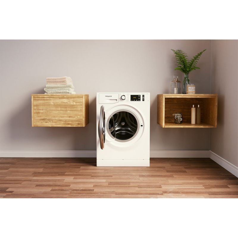 Hotpoint Washing machine Freestanding NM11 945 WS A UK N White Front loader B Lifestyle frontal open