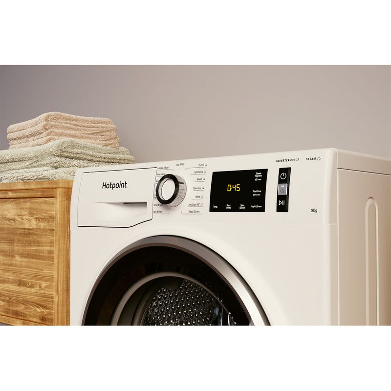 Hotpoint Washing machine Freestanding NM11 945 WS A UK N White Front loader B Lifestyle control panel