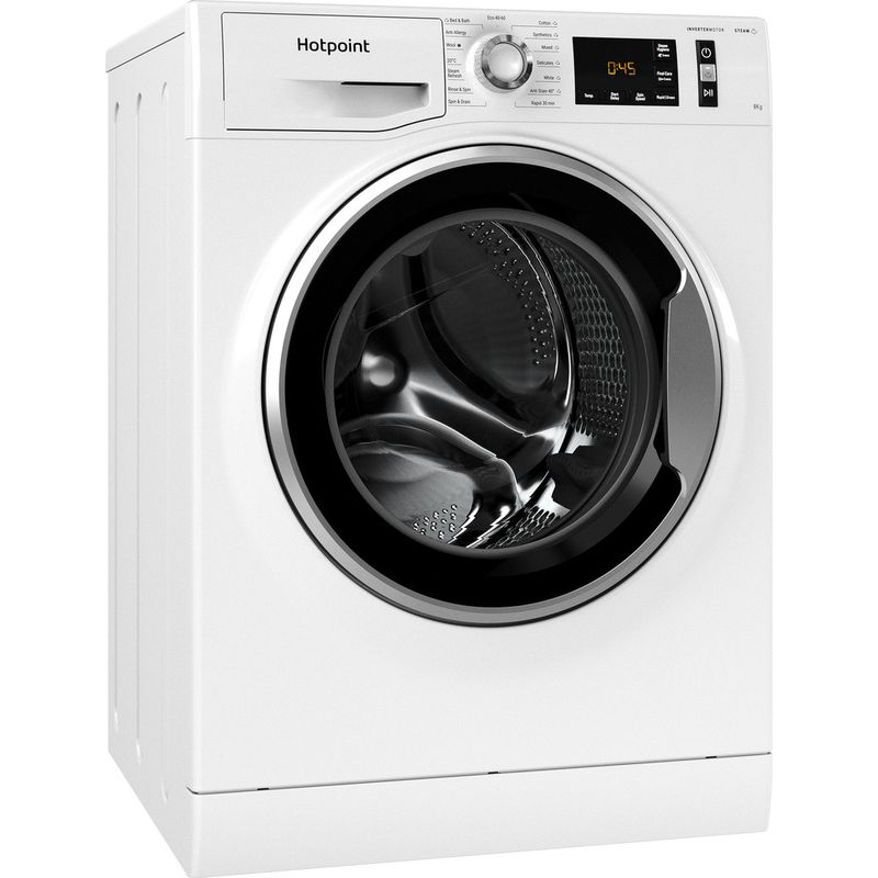Hotpoint Washing machine Freestanding NM11 844 WC A UK N White Front loader B Perspective