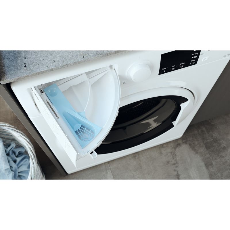 Hotpoint Washer dryer Freestanding RDGE 9643 W UK N White Front loader Drawer