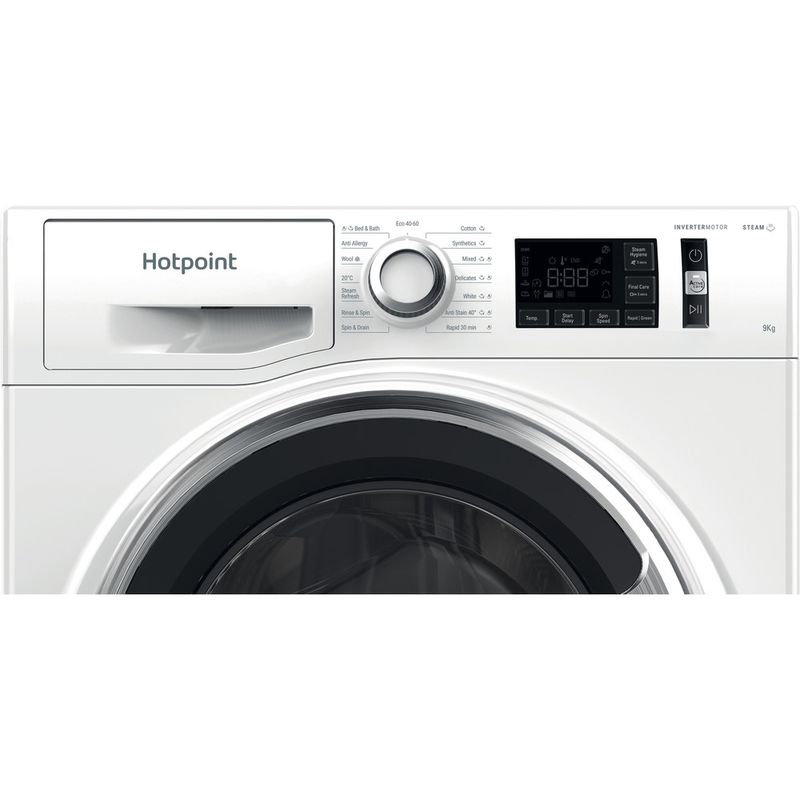 Hotpoint Washing machine Freestanding NM11 945 WC A UK N White Front loader B Control panel