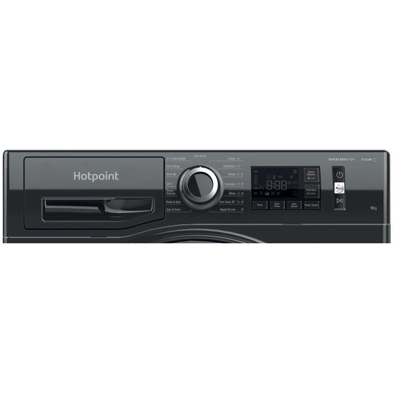 Hotpoint Washing machine Freestanding NM11 945 BC A UK N Black Front loader B Control panel