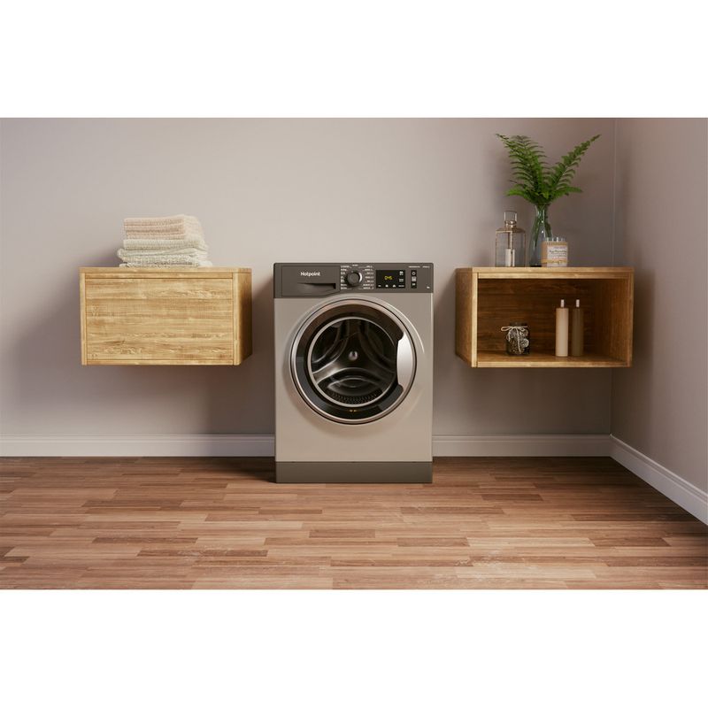 Hotpoint Washing machine Freestanding NM11 945 GC A UK N Graphite Front loader B Lifestyle frontal
