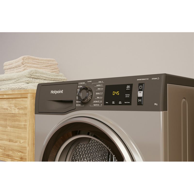 Hotpoint Washing machine Freestanding NM11 945 GC A UK N Graphite Front loader B Lifestyle control panel