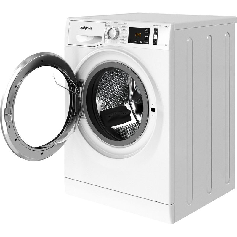 Hotpoint Washing machine Freestanding NM11 964 WC A UK N White Front loader C Perspective open