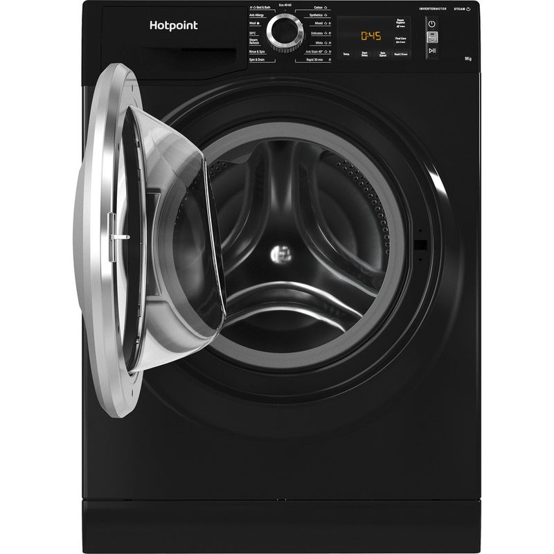 Hotpoint-Washing-machine-Freestanding-NM11-964-BC-A-UK-N-Black-Front-loader-C-Frontal-open