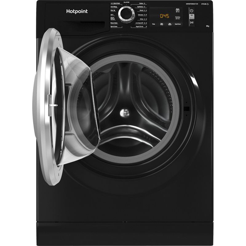 Hotpoint-Washing-machine-Freestanding-NM11-964-BC-A-UK-N-Black-Front-loader-C-Frontal-open