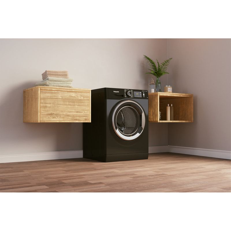 Hotpoint Washing machine Freestanding NM11 964 BC A UK N Black Front loader C Lifestyle perspective