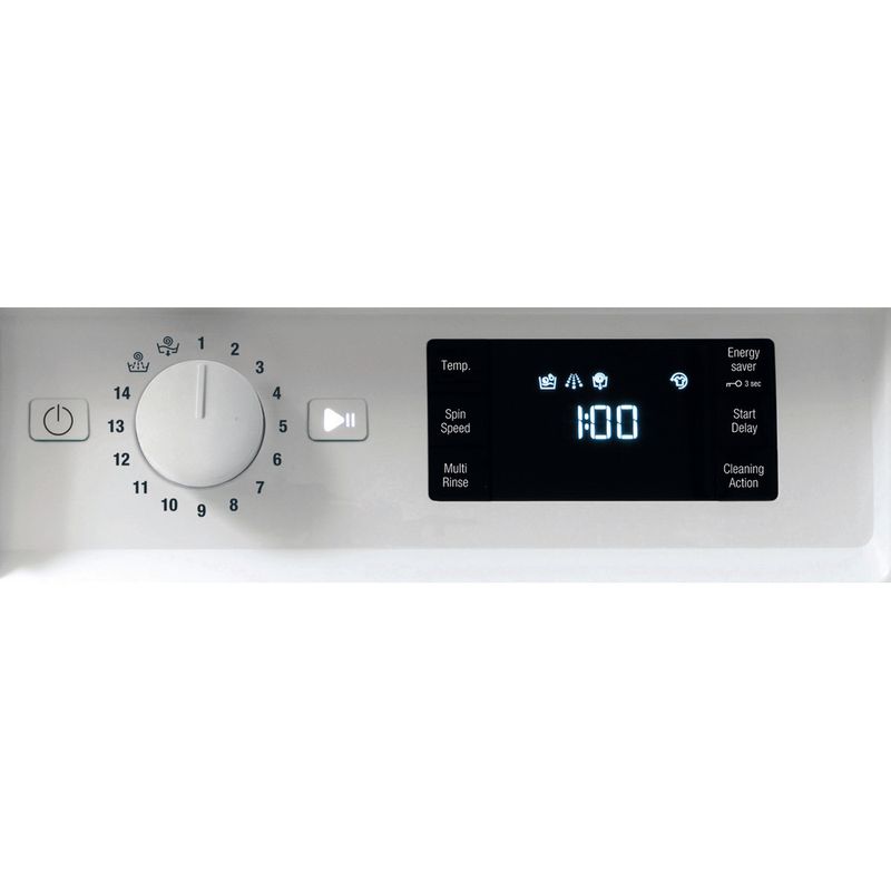 Hotpoint Washing machine Built-in BI WMHG 71483 UK N White Front loader D Control panel