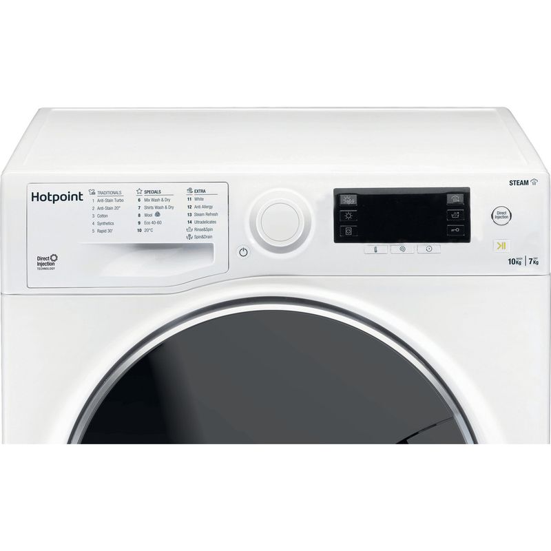 Hotpoint-Washer-dryer-Freestanding-RD-1076-JD-UK-N-White-Front-loader-Control-panel