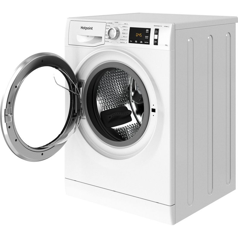 Hotpoint-Washing-machine-Freestanding-NM11-1064-WC-A-UK-N-White-Front-loader-C-Perspective-open