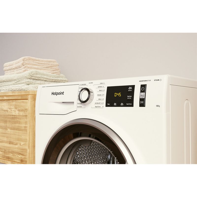 Hotpoint Washing machine Freestanding NM11 1064 WC A UK N White Front loader C Lifestyle control panel