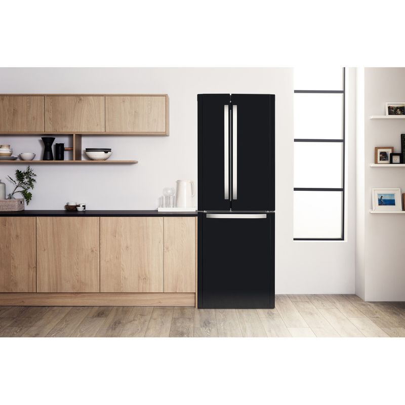 Hotpoint Fridge Freezer Freestanding FFU3D K 1 Black 3 doors Lifestyle frontal