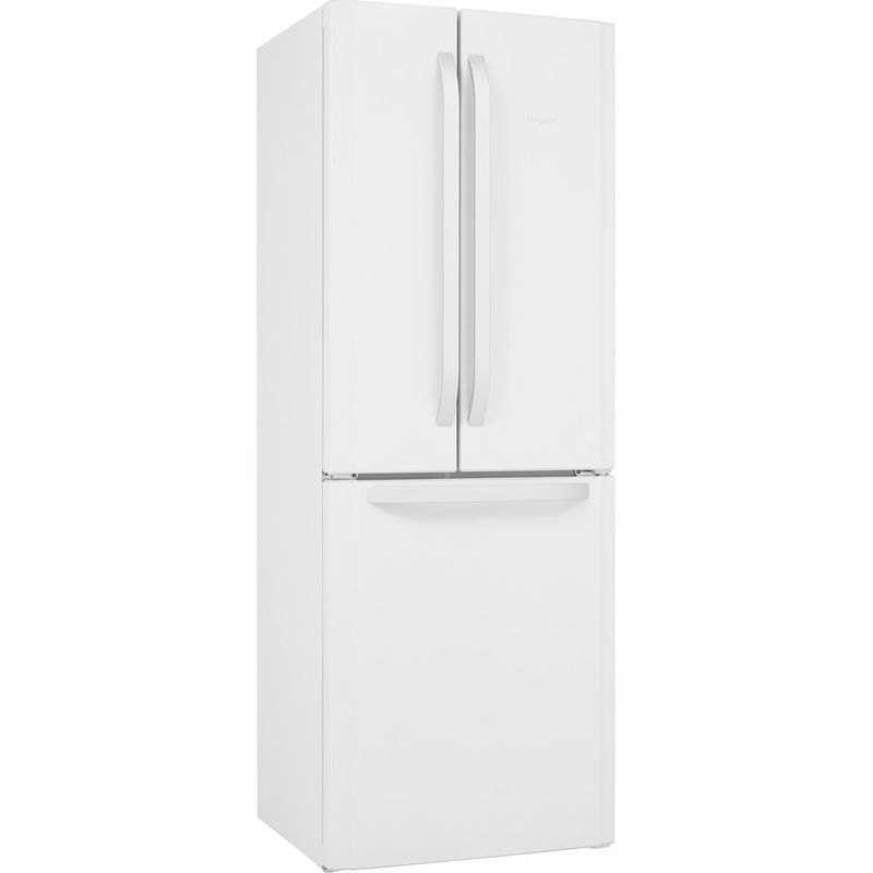 Hotpoint Fridge Freezer Freestanding FFU3D W 1 White 3 doors Perspective
