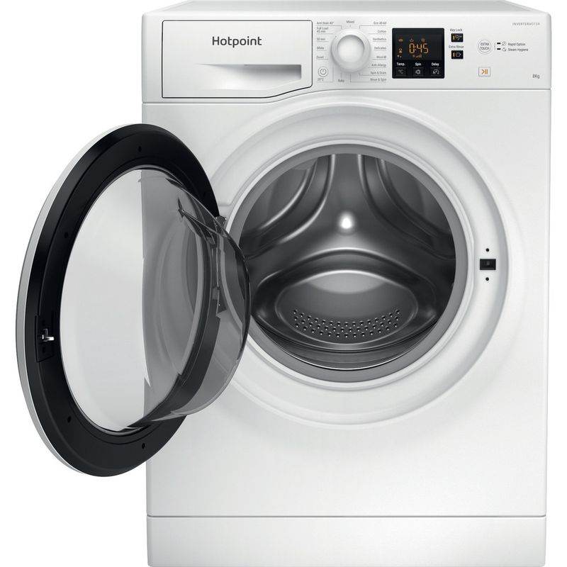 Hotpoint Washing machine Freestanding NSWM 843C W UK N White Front loader D Frontal open