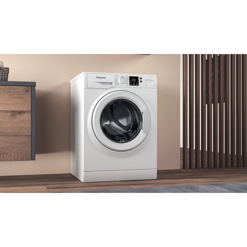 Hotpoint Washing machine Freestanding NSWM 843C W UK N White Front loader D Lifestyle perspective