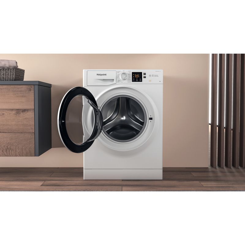 Hotpoint Washing machine Freestanding NSWM 843C W UK N White Front loader D Lifestyle frontal open