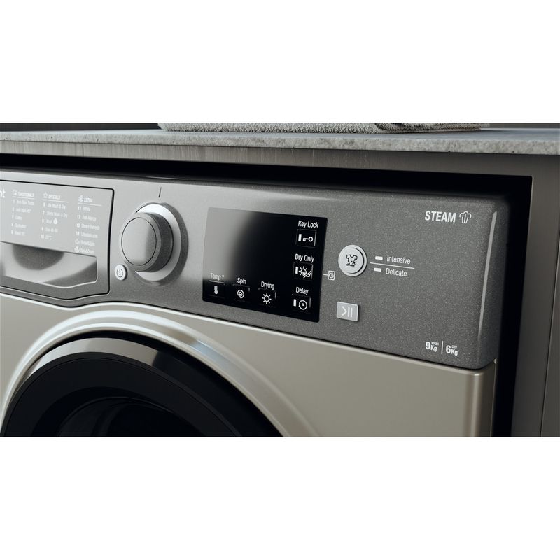 Hotpoint Washer dryer Freestanding RDG 9643 GK UK N Graphite Front loader Lifestyle control panel