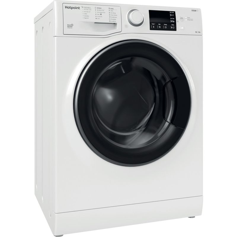 Hotpoint Washer dryer Freestanding RD 964 JD UK N White Front loader Perspective