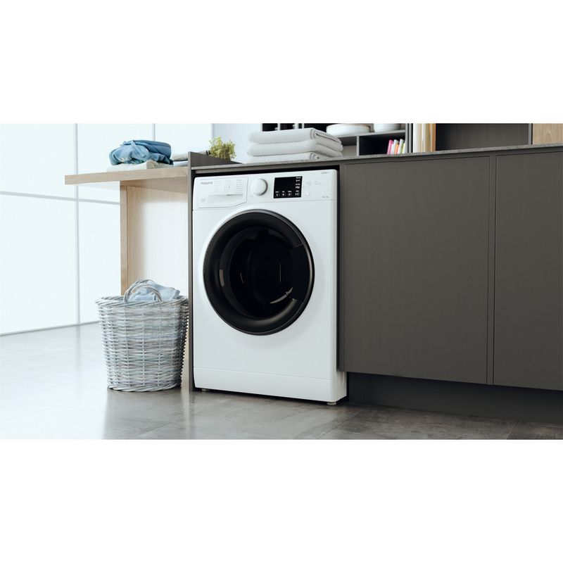 Hotpoint Washer dryer Freestanding RD 964 JD UK N White Front loader Lifestyle perspective