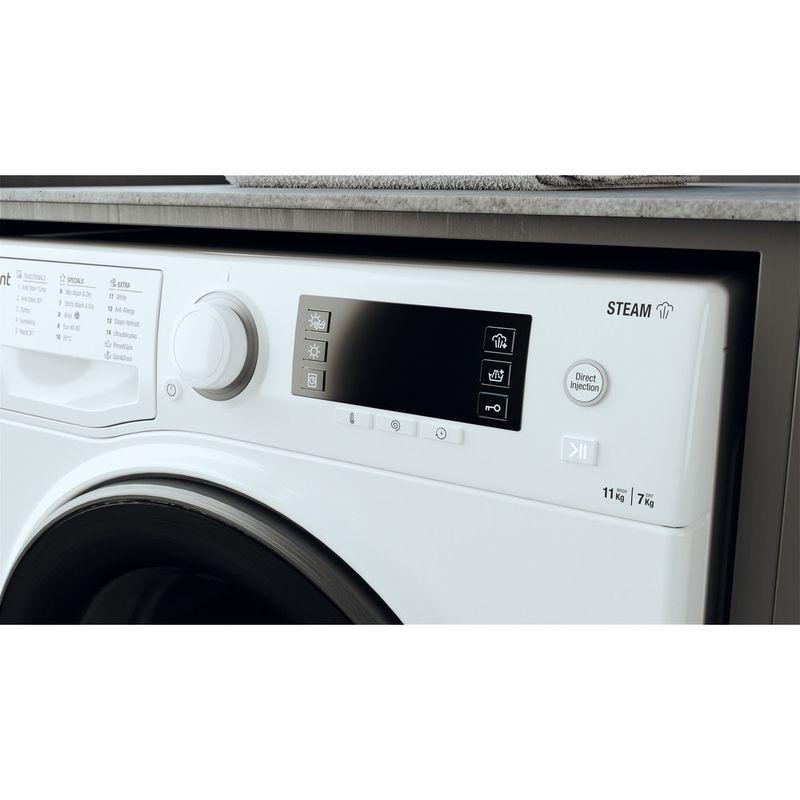 Hotpoint Washer dryer Freestanding RD 1176 JD UK N White Front loader Lifestyle control panel
