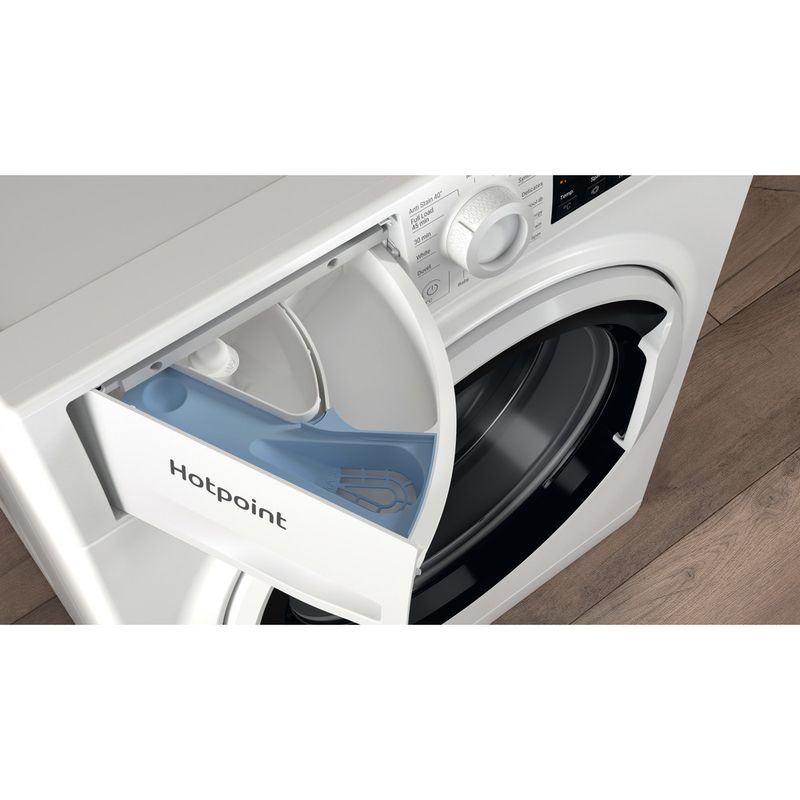 Hotpoint Washing machine Freestanding NSWA 843C WW UK N White Front loader D Drawer