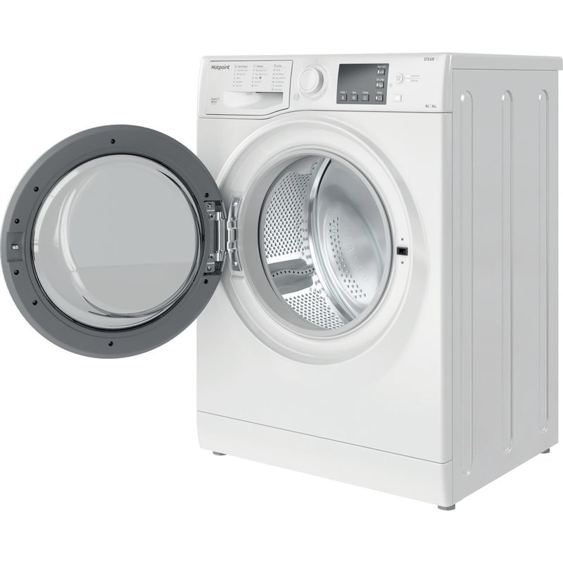 Hotpoint Washer dryer Freestanding RDGR 9662 WS UK N White Front loader Perspective open