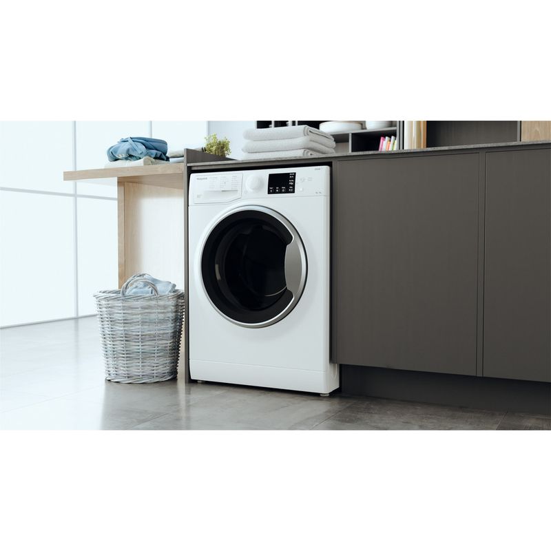 Hotpoint Washer dryer Freestanding RDGR 9662 WS UK N White Front loader Lifestyle perspective
