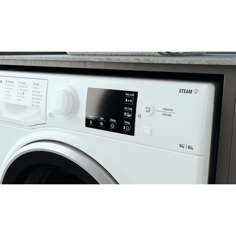 Hotpoint Washer dryer Freestanding RDGR 9662 WS UK N White Front loader Lifestyle control panel