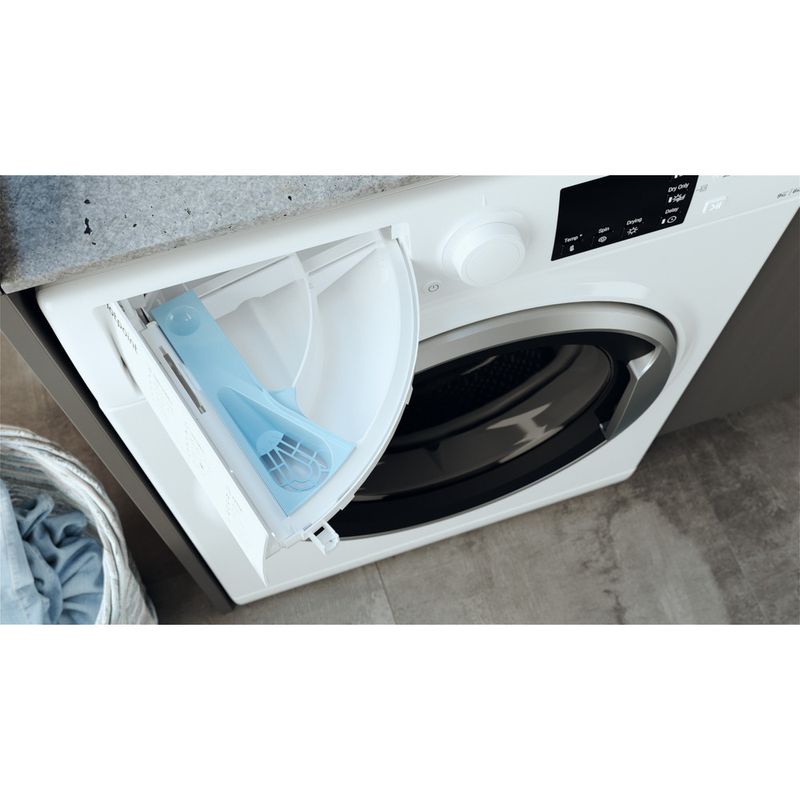 Hotpoint Washer dryer Freestanding RDGR 9662 WS UK N White Front loader Drawer