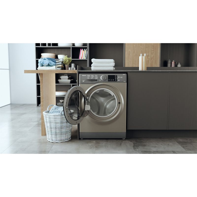 Hotpoint-Washer-dryer-Freestanding-RDGR-9662-GK-UK-N-Graphite-Front-loader-Lifestyle-frontal-open