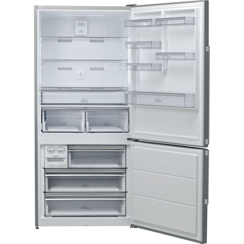 Hotpoint-Fridge-Freezer-Freestanding-H84BE-72-XO3-UK-2-Inox-2-doors-Frontal-open