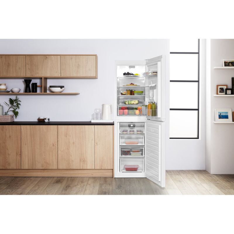 Hotpoint Fridge Freezer Freestanding HBNF 55181 W AQUA UK 1 White 2 doors Lifestyle frontal open