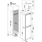 Hotpoint-Fridge-Freezer-Built-in-HMCB-50501-UK-White-2-doors-Technical-drawing