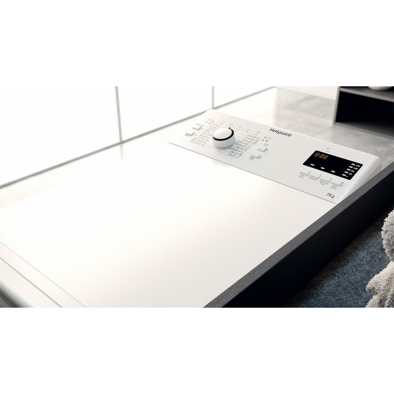 Hotpoint Washing machine Freestanding WMTF 722U UK N White Top loader E Lifestyle perspective