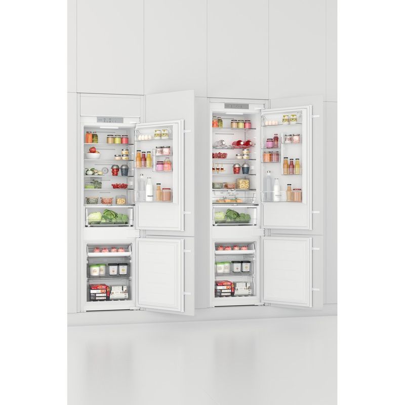 Hotpoint Fridge Freezer Built-in HTC18 T532 UK White 2 doors Lifestyle perspective open