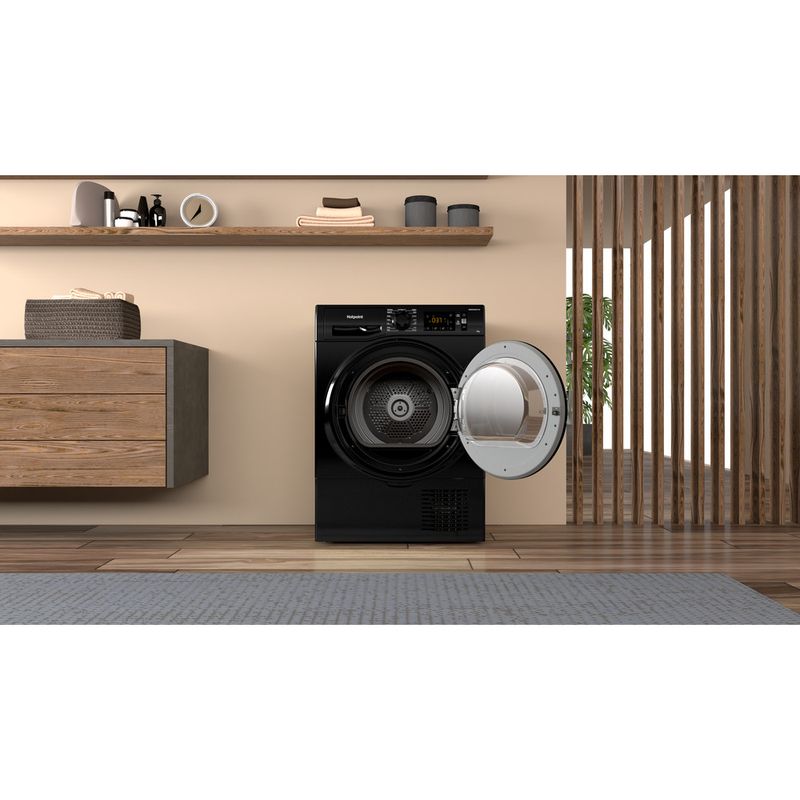 Hotpoint Dryer H3 D91B UK Black Lifestyle frontal open