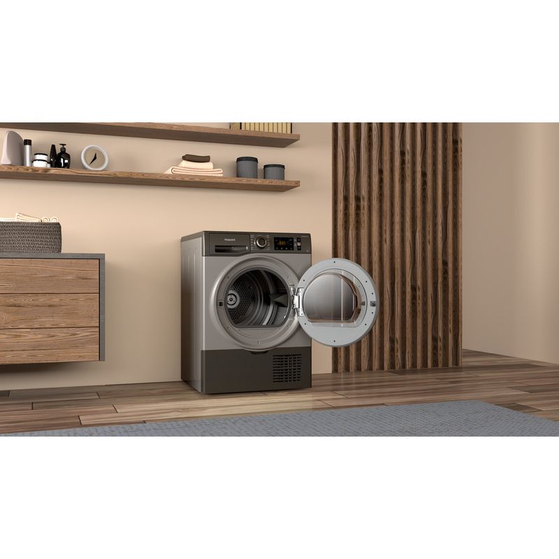 Hotpoint Dryer H3 D91GS UK Graphite Lifestyle perspective open