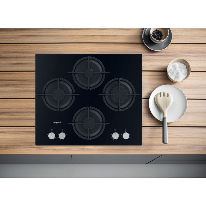 Hotpoint HOB HGS 61S BK Black GAS Lifestyle frontal