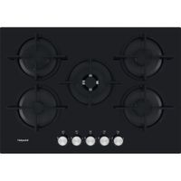 Hotpoint Gas on Glass Hob - Black - 75cm - HGS 72S BK