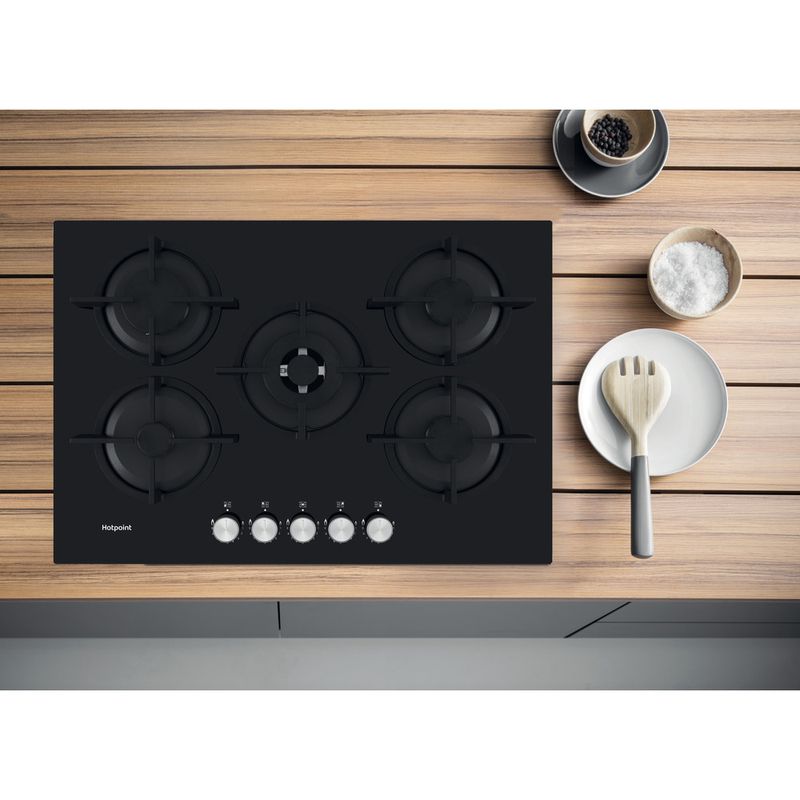 Hotpoint HOB HGS 72S BK Black GAS Lifestyle frontal