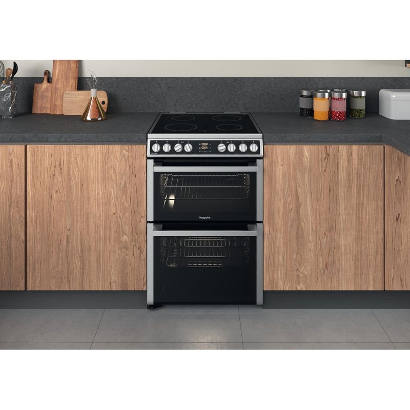 Hotpoint Double Cooker HDM67V8D2CX/UK Inox A Lifestyle frontal