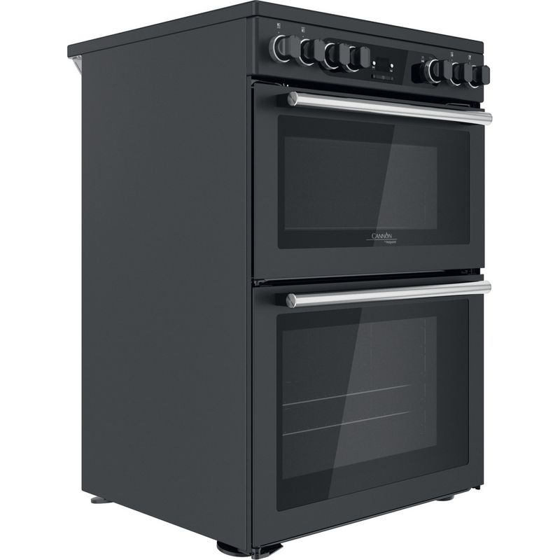 Hotpoint-Double-Cooker-CD67V9H2CA-UK-Antracite-A-Perspective