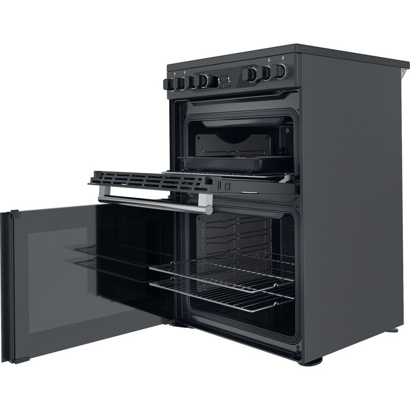 Hotpoint-Double-Cooker-CD67V9H2CA-UK-Antracite-A-Perspective-open