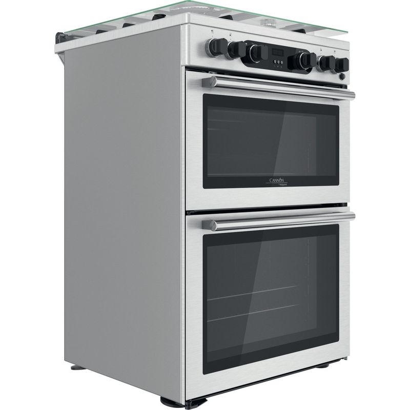 Hotpoint Double Cooker CD67G0CCX/UK Inox A+ Perspective